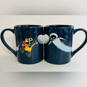 Disney Pixar Wall-E and Eve Heart Handle Mug Set